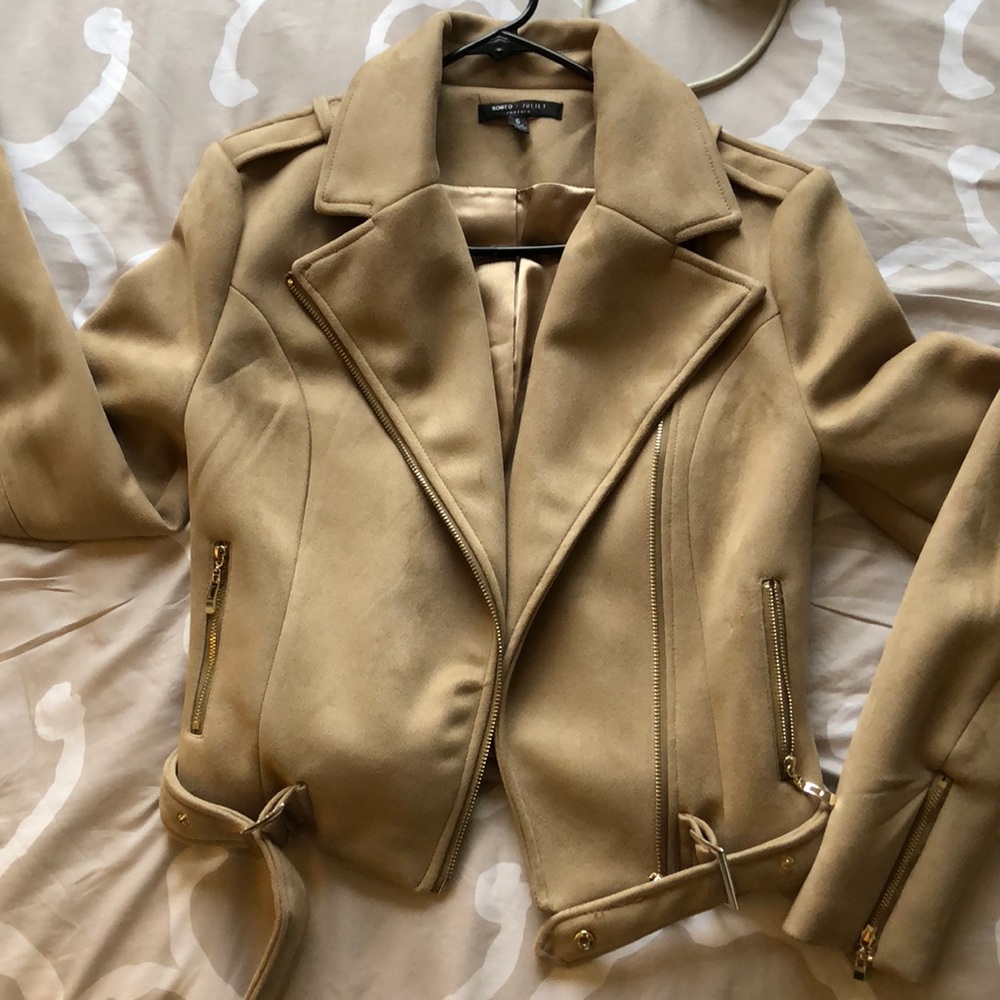 Tan Suede Moto Jacket